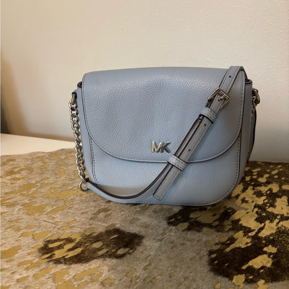 Michael Kors Light Blue Crossbody with Chain Strap